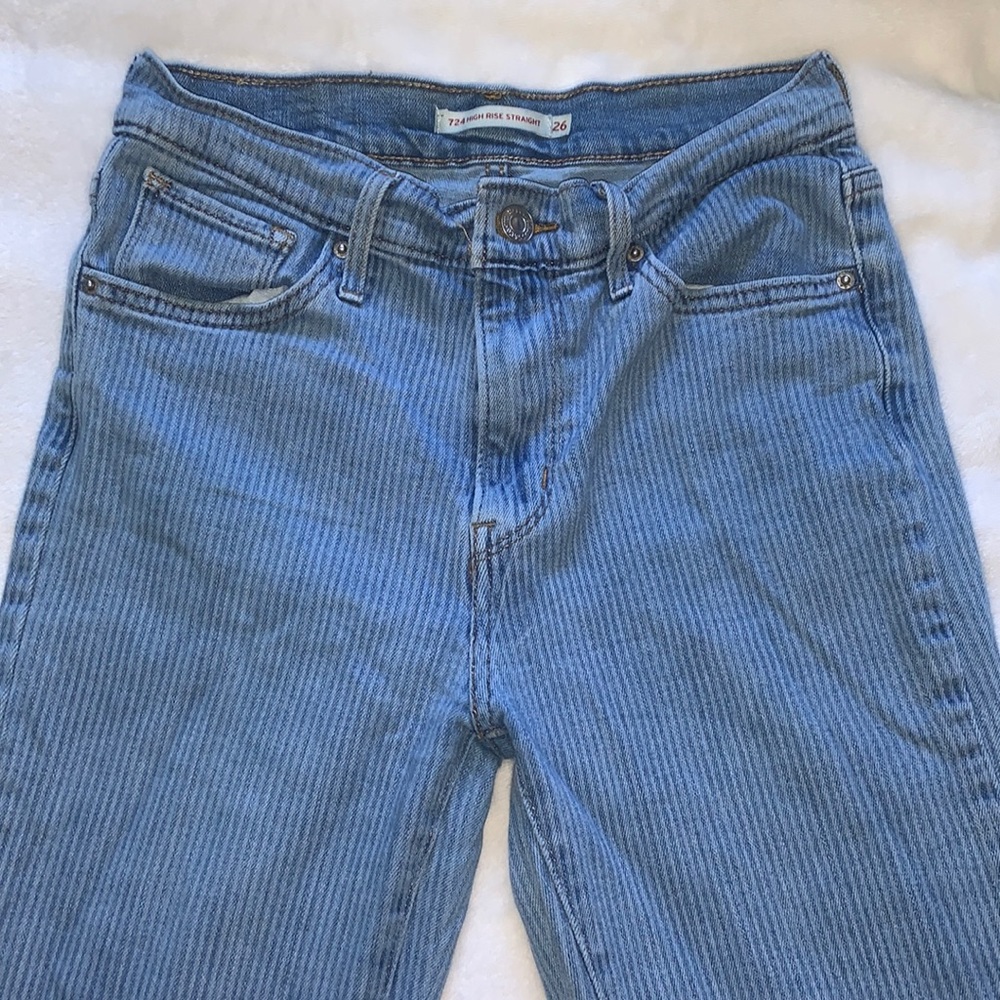 Levi’s 724 HIGH RISE STRAIGHT striped jeans